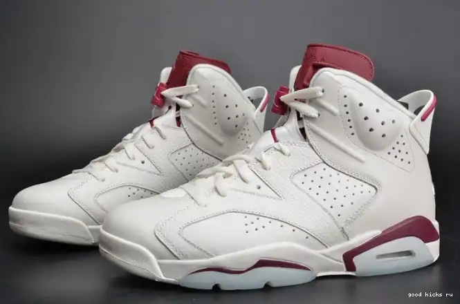 80% Off Sale Maroon Retro Air 6 384664-116 Jordan white 0507